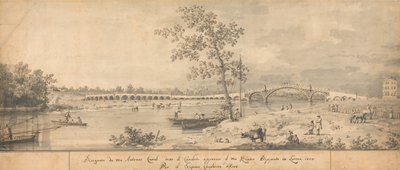 Oude Walton-brug gezien vanaf de Middlesex-oever door Giovanni Antonio Canal